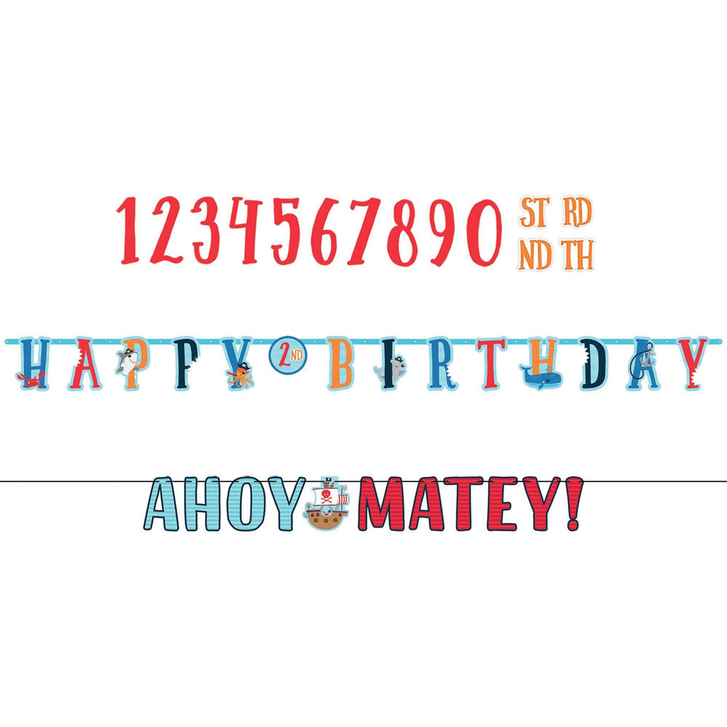 Ahoy Birthday Personalized Jumbo Letter Banner Kit