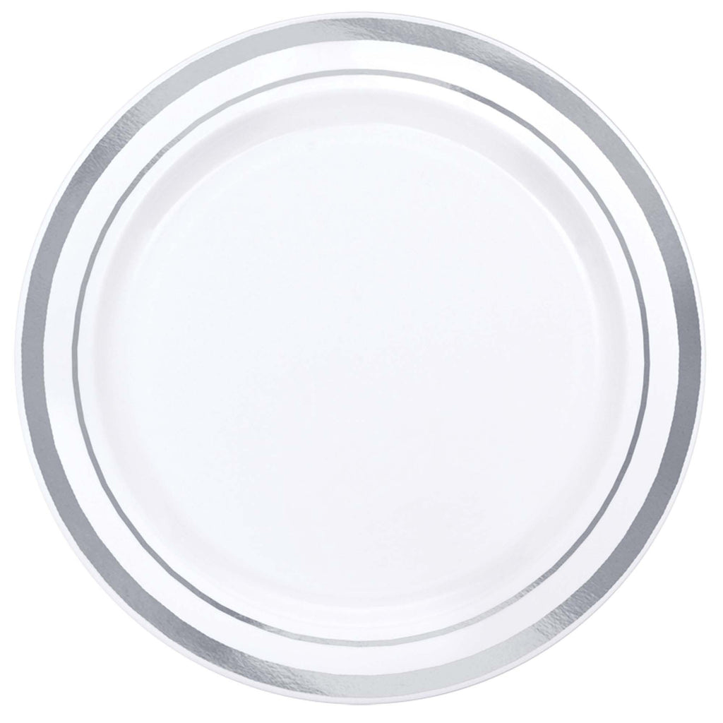 amscan-premium-plates-white-with-h-s-silver-trim-6.25in-pack-of-20-1