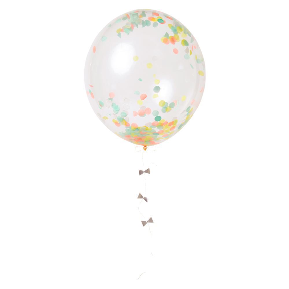 Neon Confetti Latex Round Balloon Kit - Pack of 8